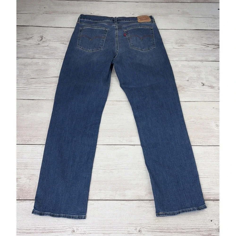 Levi Strauss 724 Men's 32x29 High Rise Slim Straight Blue Jeans Stretch EXC